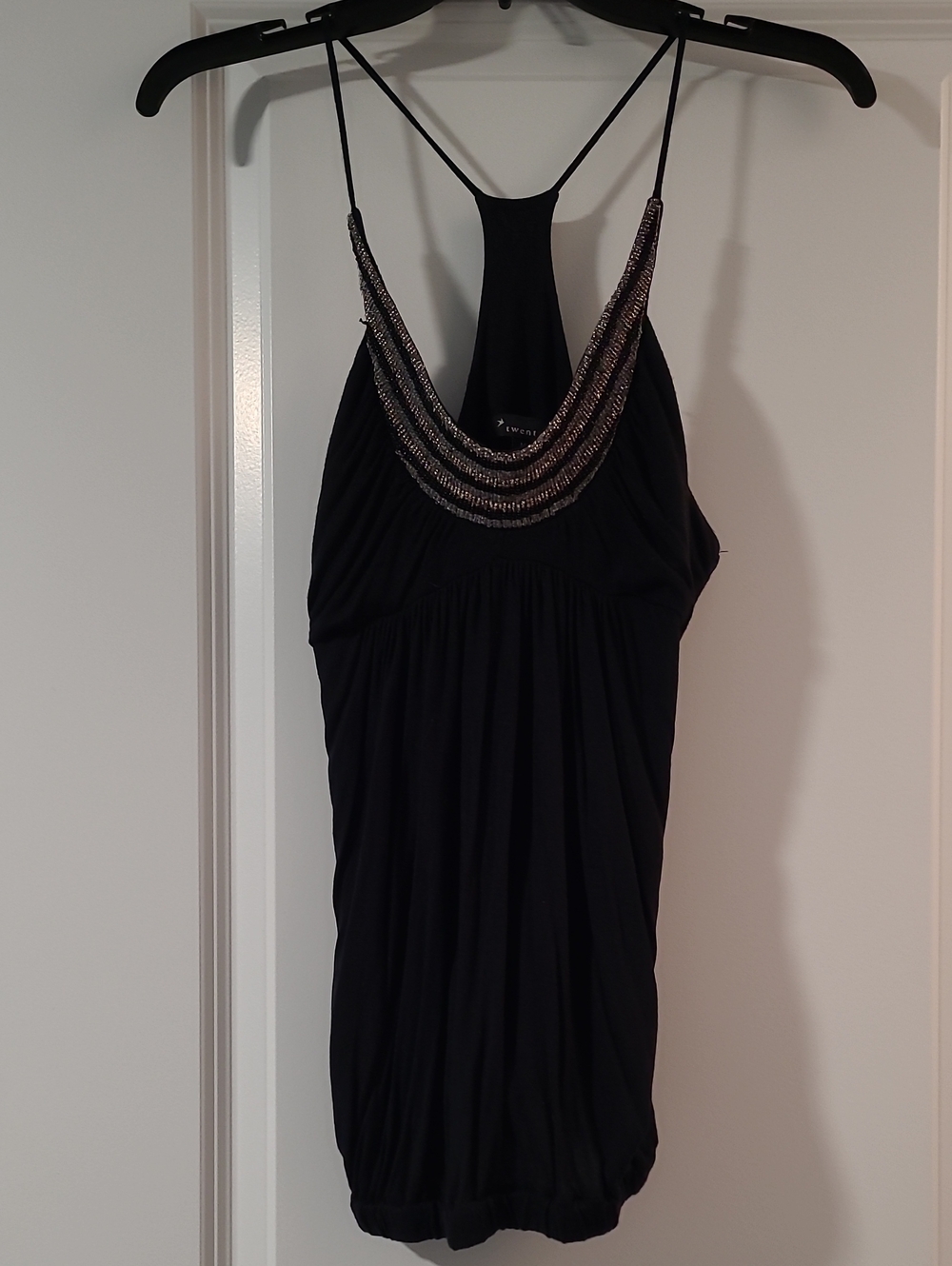 Forever 21 Black Cami with Beaded Neckline
